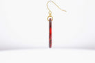 Crimson Stone Oval Earrings - Pearl Moon Creations