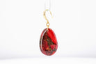 Crimson Stone Pebble Earrings - Pearl Moon Creations