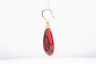 Crimson Stone Pebble Earrings - Pearl Moon Creations
