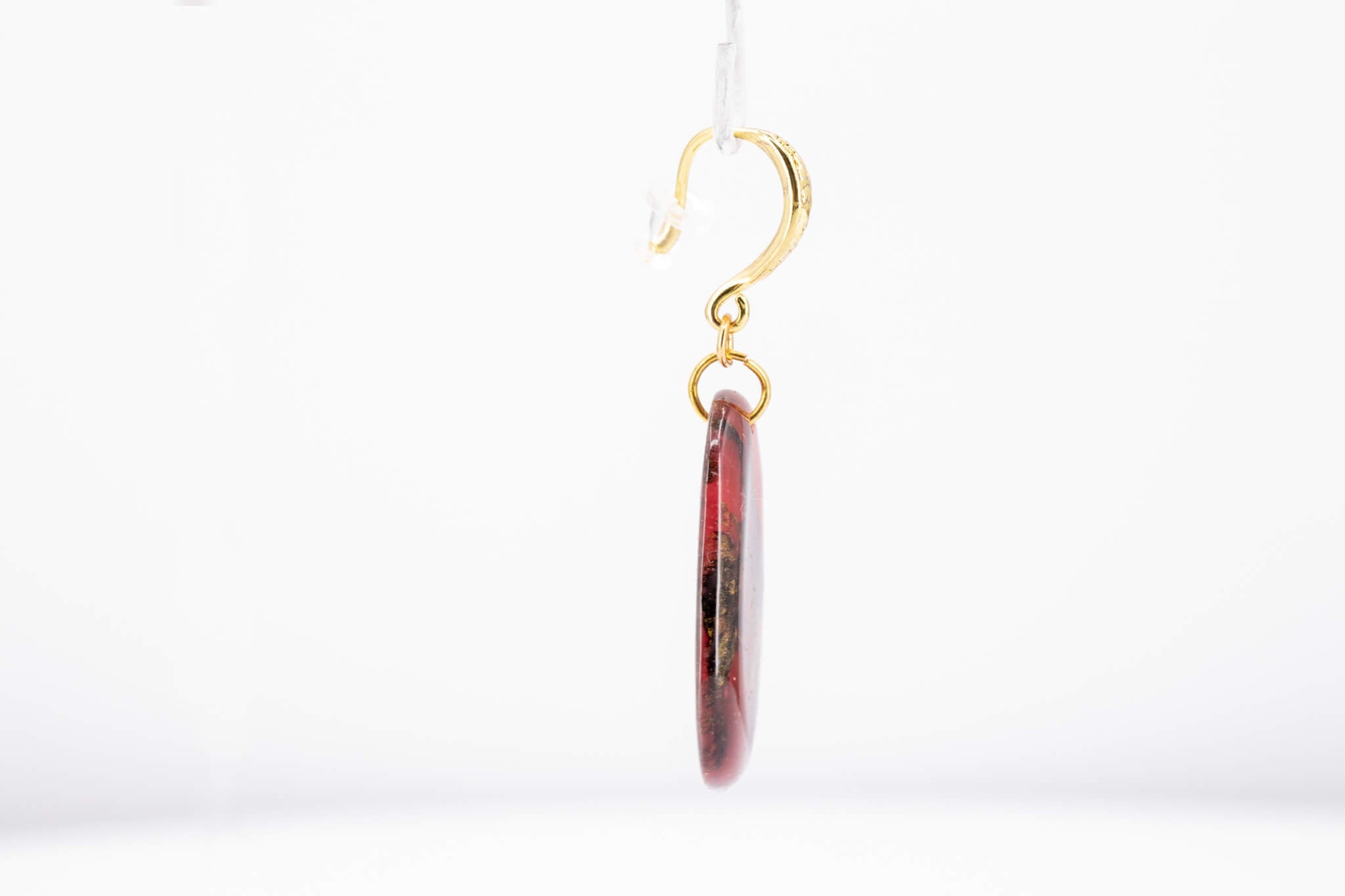 Crimson Stone Pebble Earrings - Pearl Moon Creations