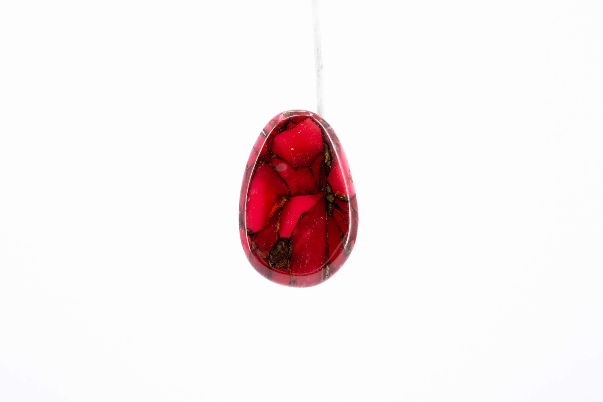 Crimson Stone Pebble Post Earrings - Pearl Moon Creations