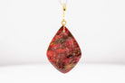 Crimson Stone Polymer Clay Earrings - Pearl Moon Creations