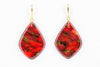 Crimson Stone Polymer Clay Earrings - Pearl Moon Creations