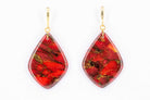 Crimson Stone Polymer Clay Earrings - Pearl Moon Creations