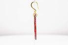 Crimson Stone Polymer Clay Earrings - Pearl Moon Creations