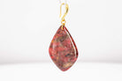 Crimson Stone Polymer Clay Earrings - Pearl Moon Creations