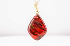 Crimson Stone Polymer Clay Earrings - Pearl Moon Creations