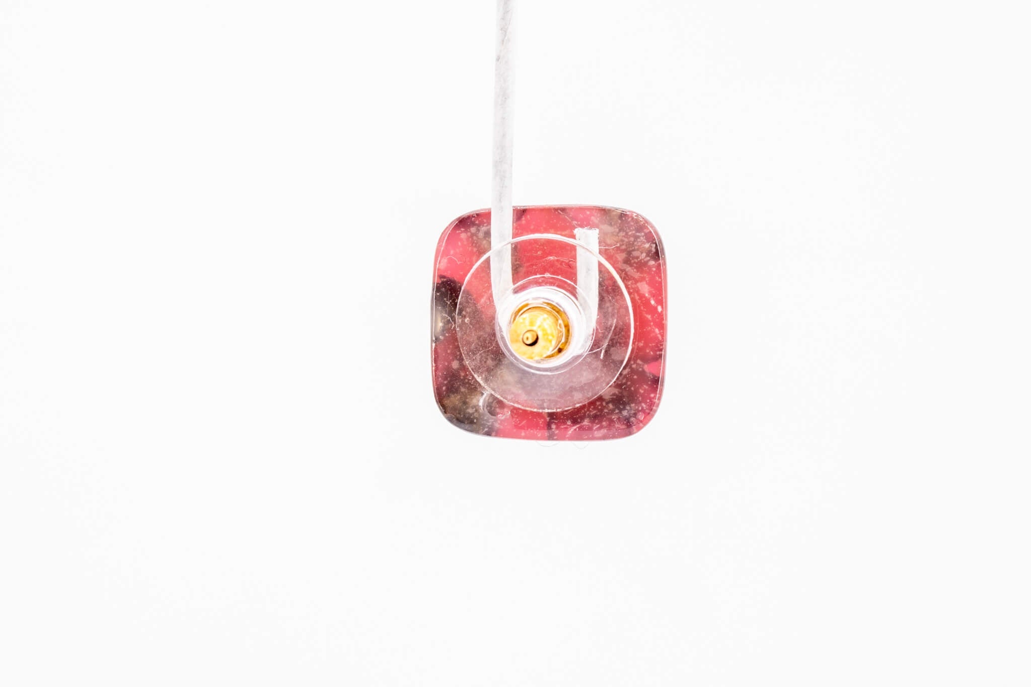 Crimson Stone Square Studs - Pearl Moon Creations