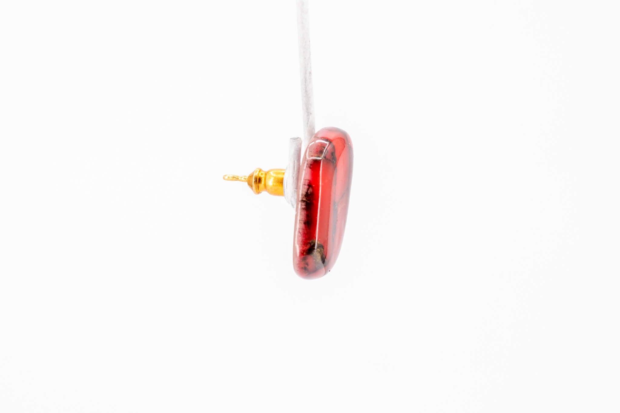 Crimson Stone Tiny Stud - Pearl Moon Creations