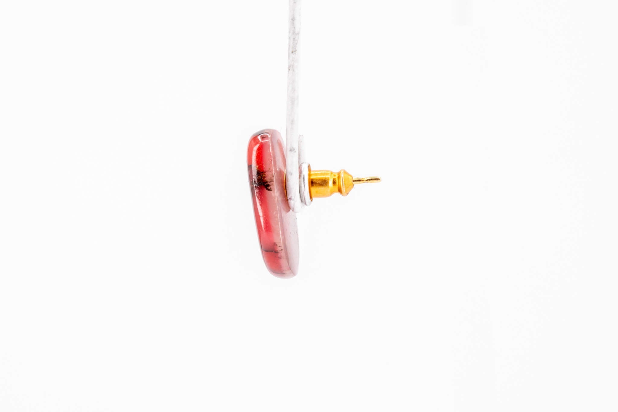 Crimson Stone Tiny Stud - Pearl Moon Creations