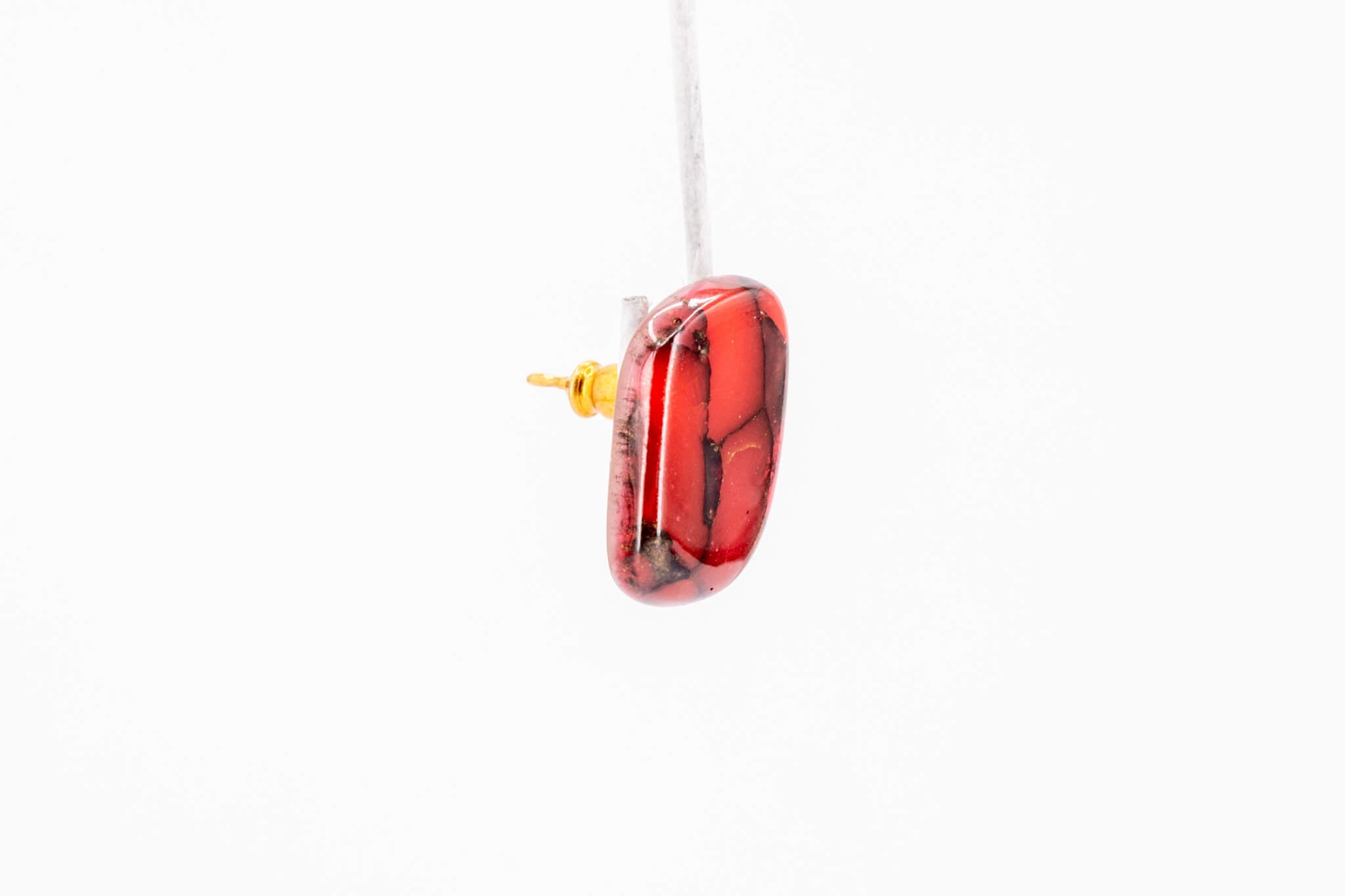 Crimson Stone Tiny Stud - Pearl Moon Creations