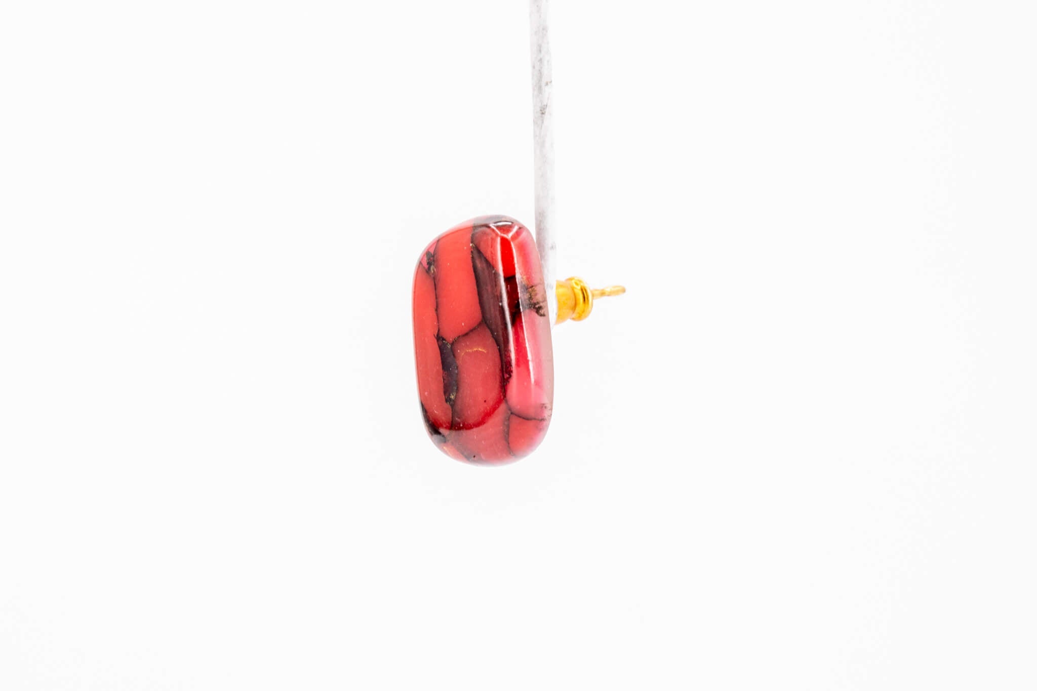 Crimson Stone Tiny Stud - Pearl Moon Creations