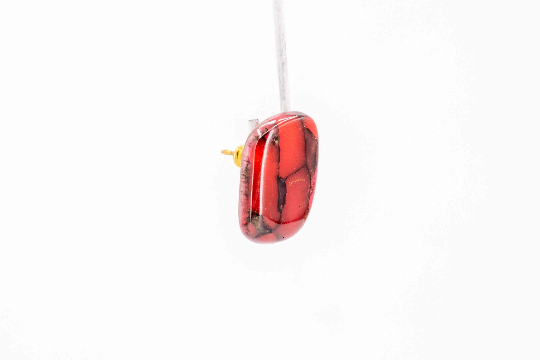 Crimson Stone Tiny Stud - Pearl Moon Creations