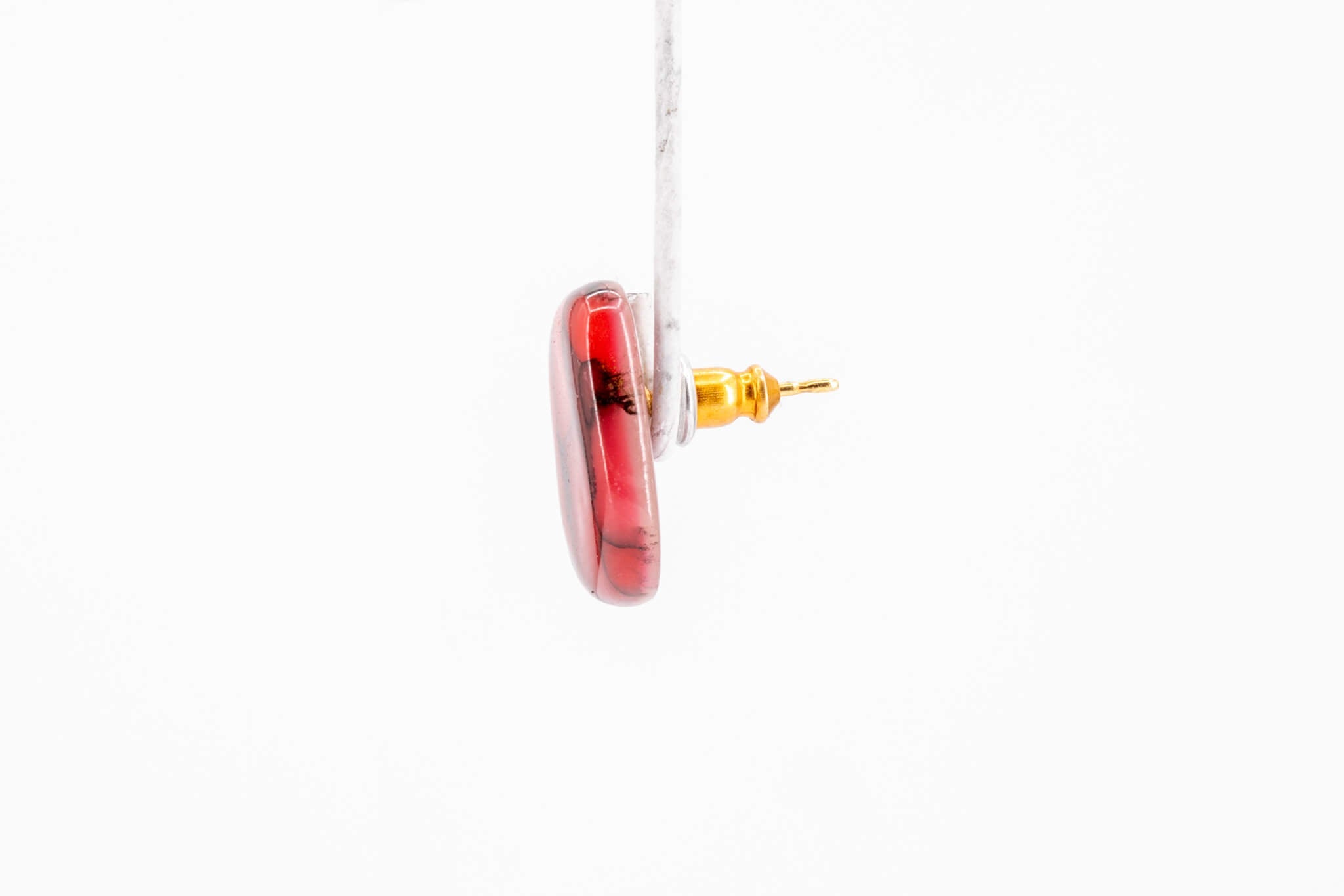 Crimson Stone Tiny Stud - Pearl Moon Creations