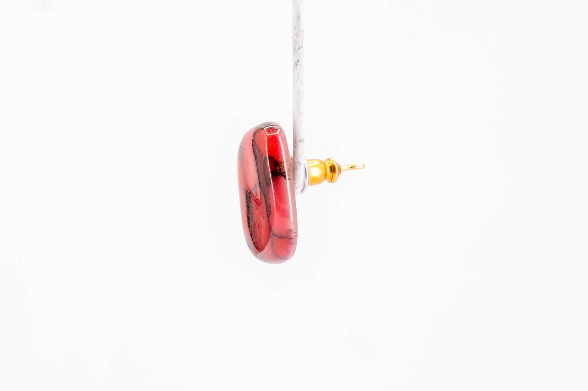Crimson Stone Tiny Stud - Pearl Moon Creations
