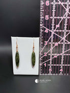 Dark Green Serpentine Earrings - Pearl Moon Creations