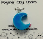Faux Ceramic Clay Moon charm - Pearl Moon Creations