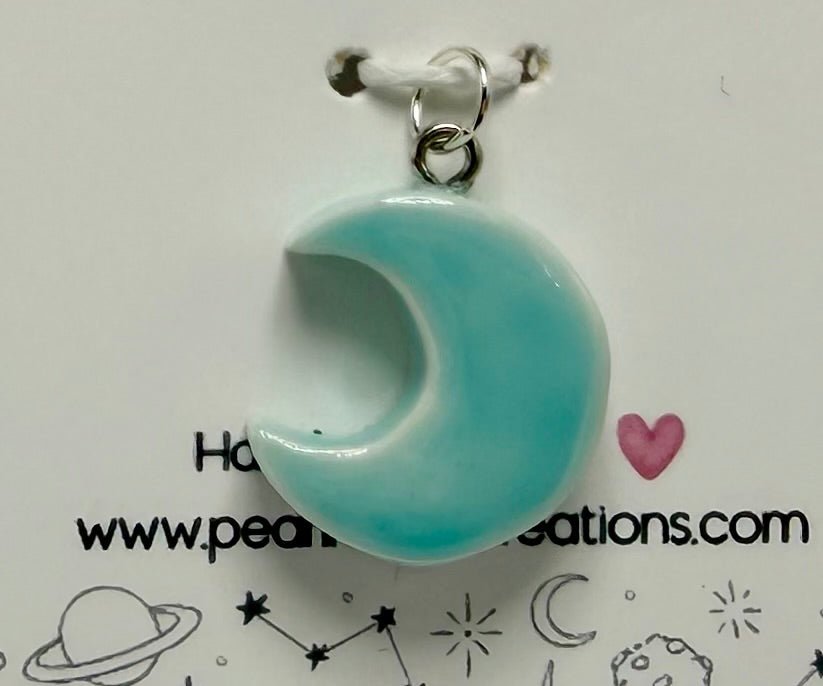 Faux Ceramic Clay Moon charm - Pearl Moon Creations