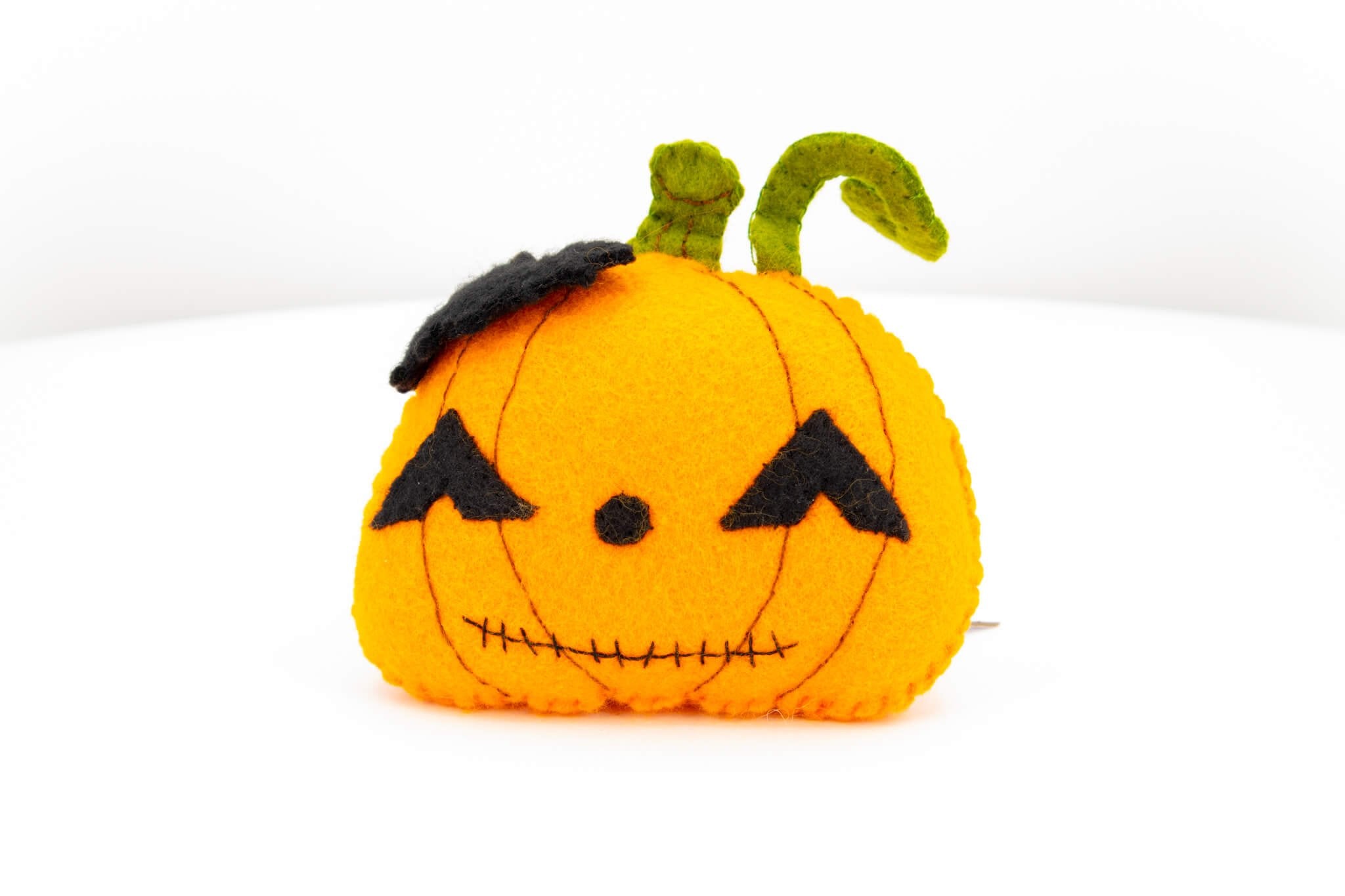 Felt Jack O Lantern Pumpkin Ornament - Pearl Moon Creations