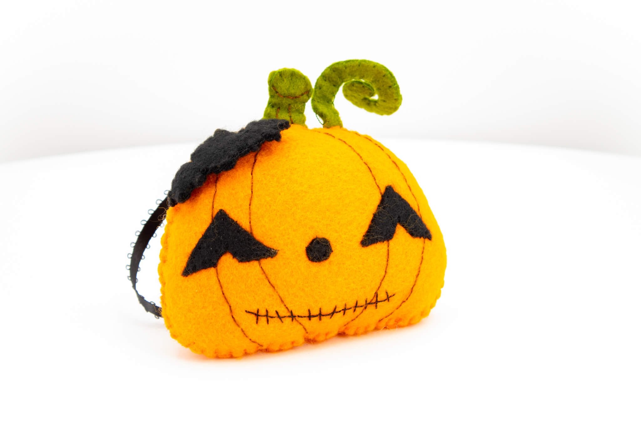 Felt Jack O Lantern Pumpkin Ornament - Pearl Moon Creations