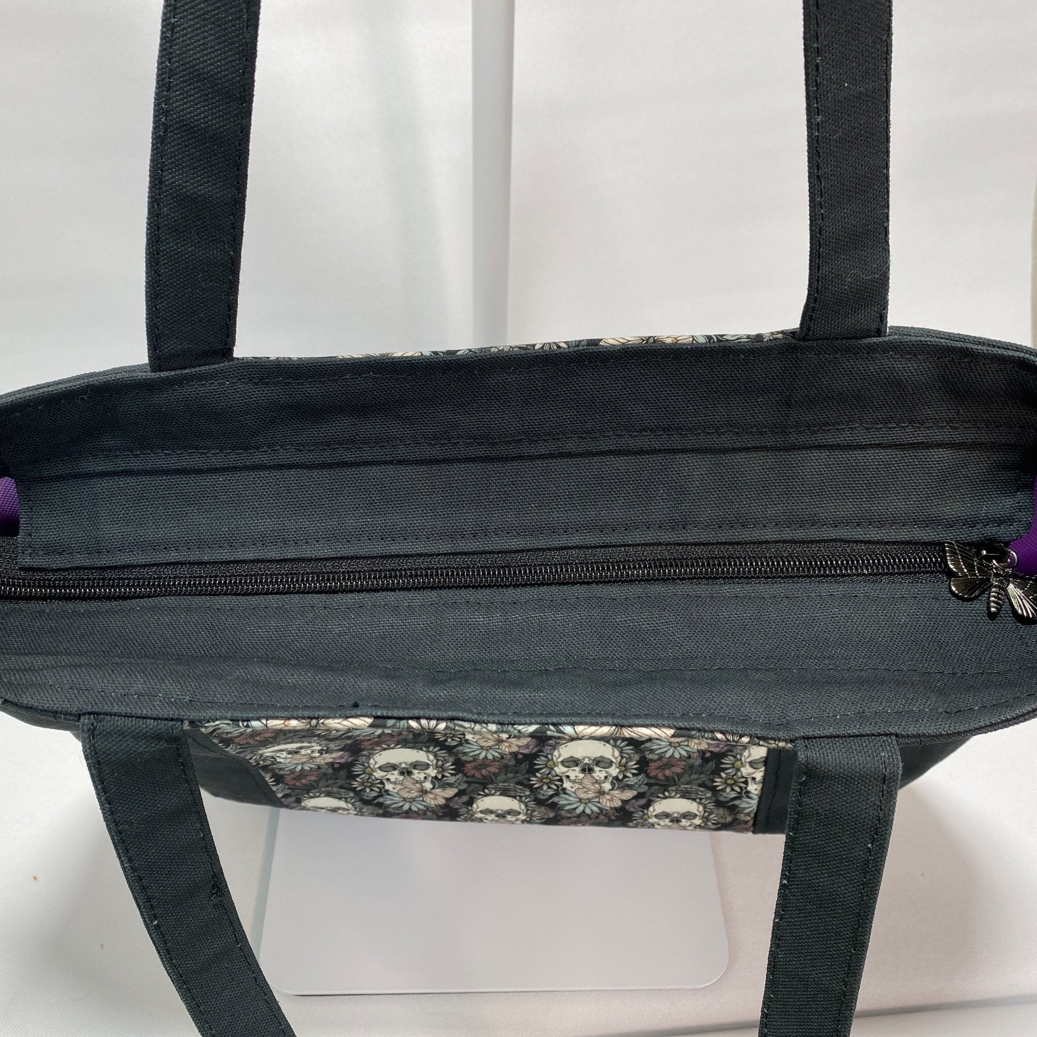 Floral Skull Pelican Tote Bag - Pearl Moon Creations