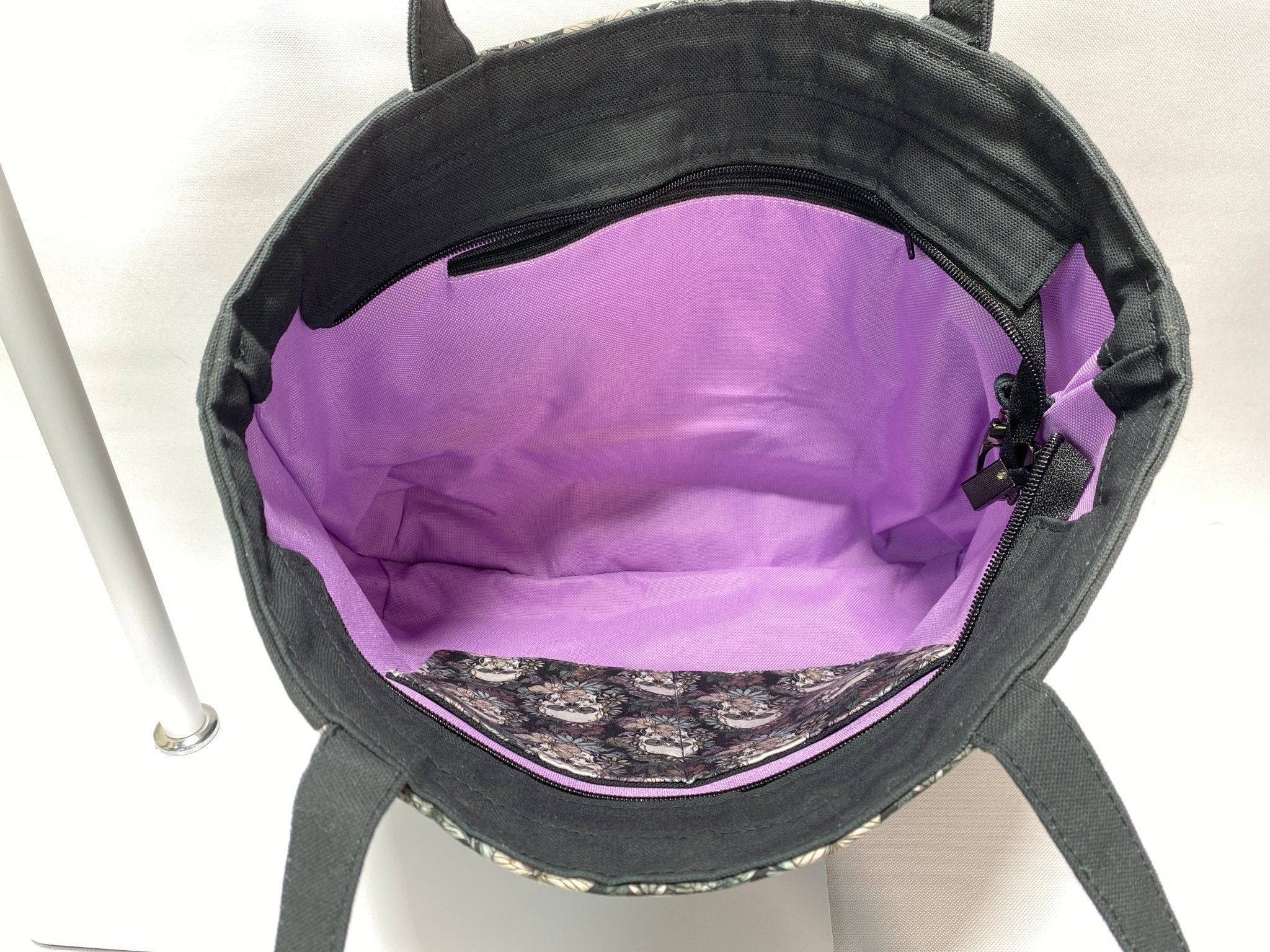 Floral Skull Pelican Tote Bag - Pearl Moon Creations