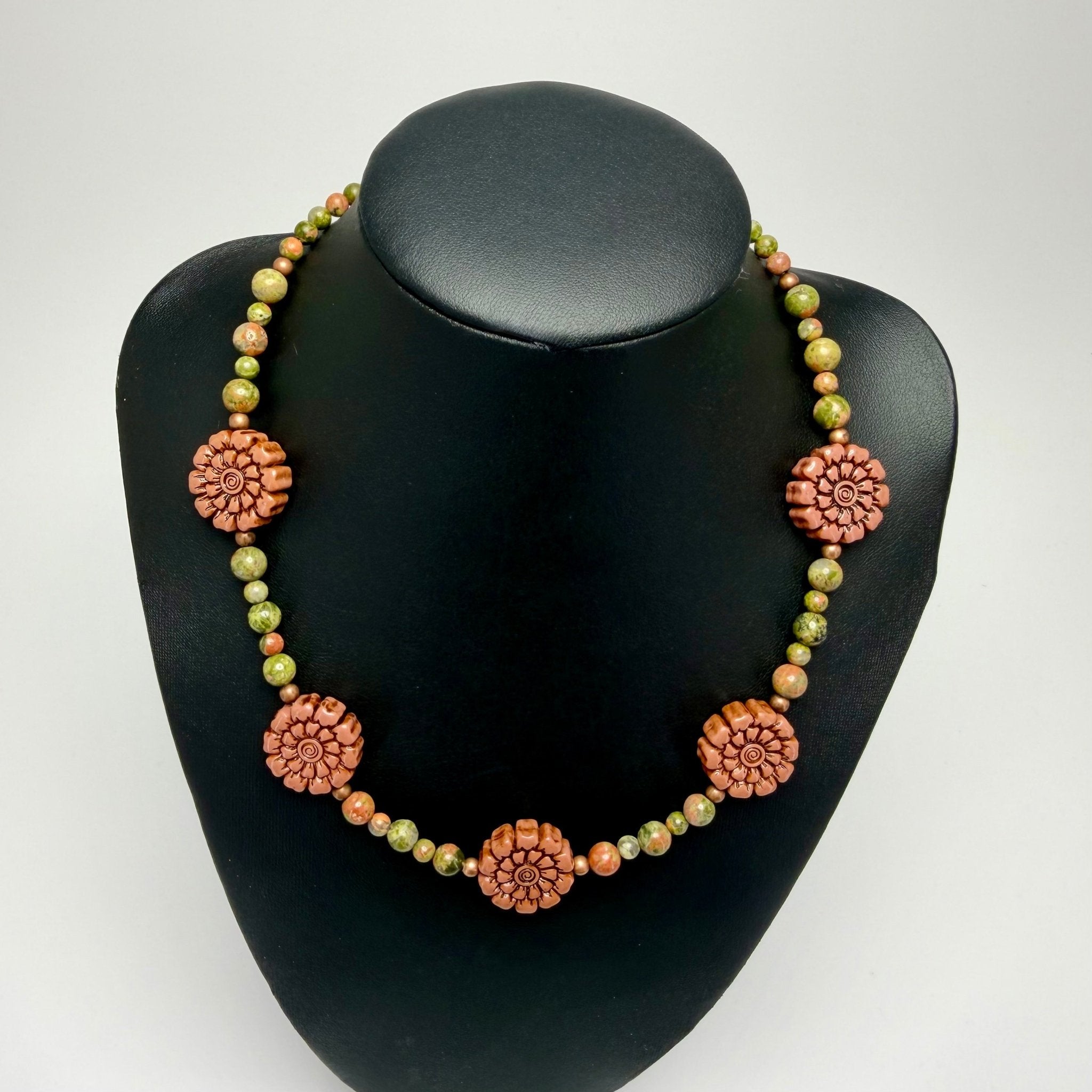 Flower Beaded Boho Necklace - Pearl Moon Creations