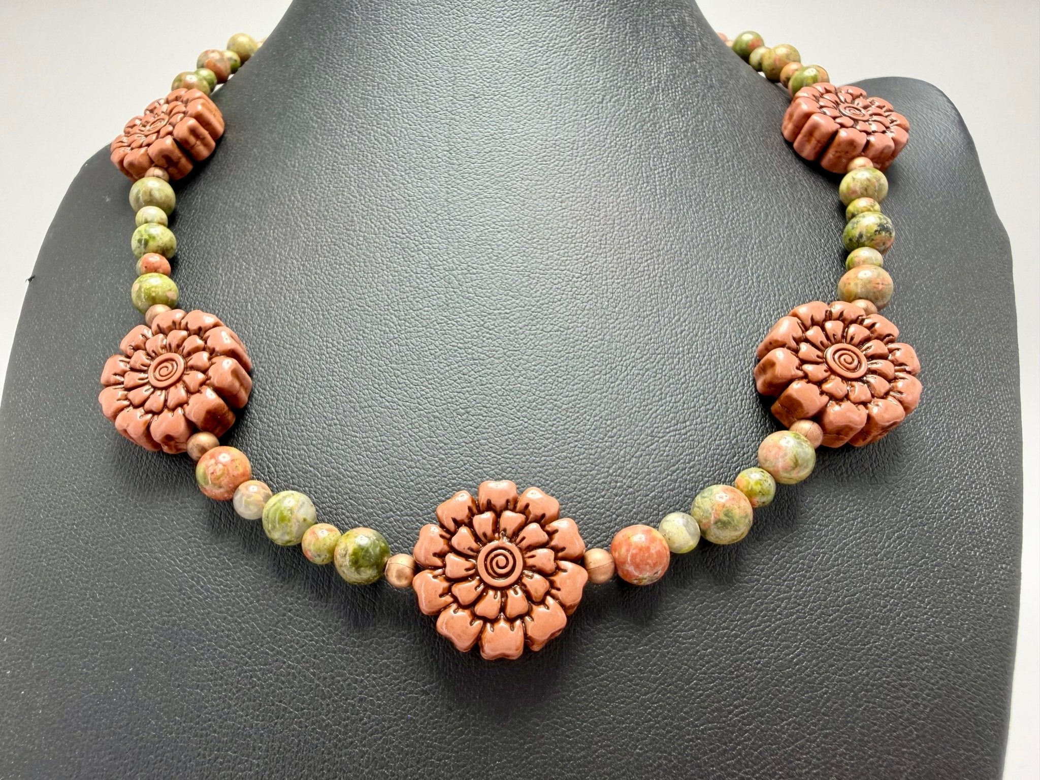 Flower Beaded Boho Necklace - Pearl Moon Creations