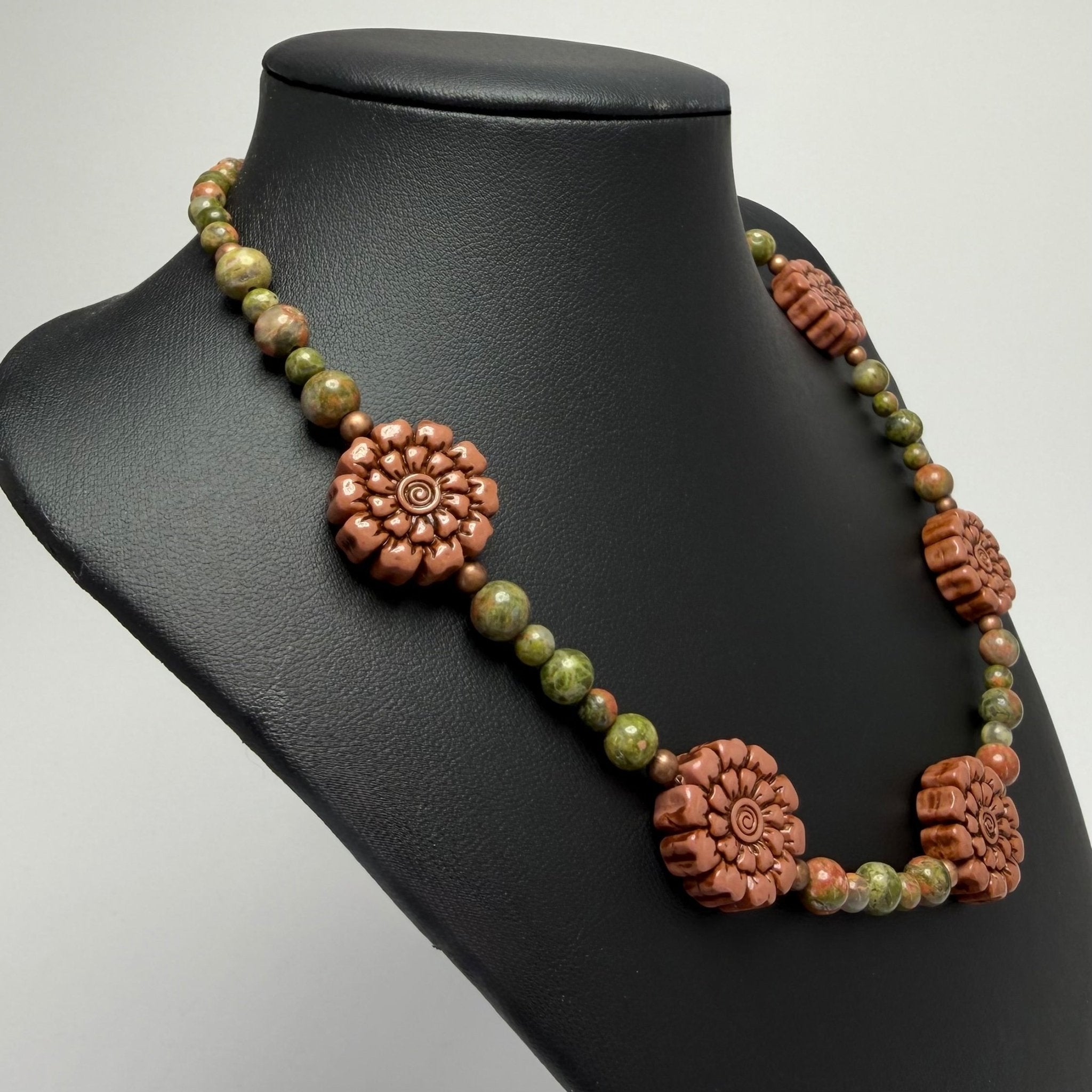 Flower Beaded Boho Necklace - Pearl Moon Creations