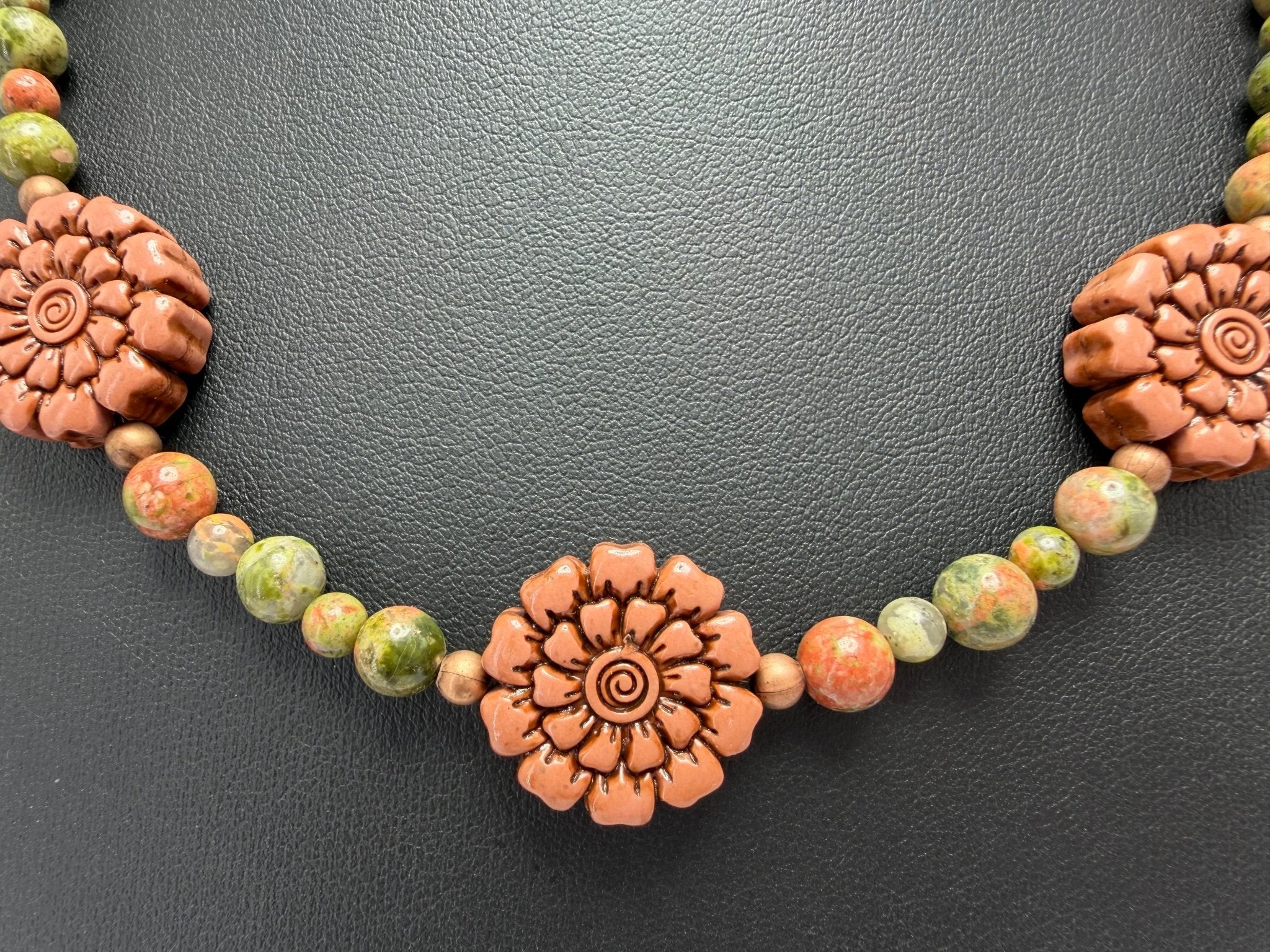 Flower Beaded Boho Necklace - Pearl Moon Creations