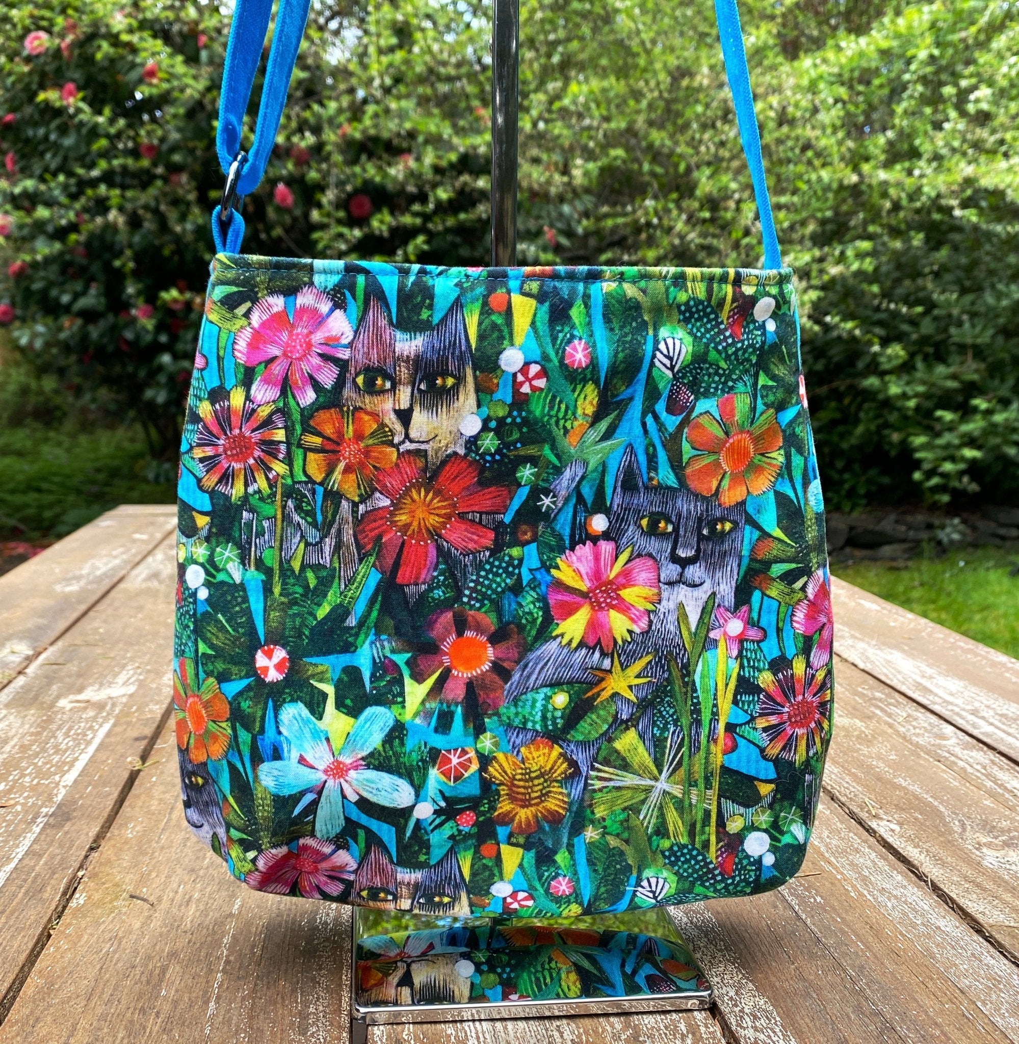 Flower Cats Crossbody Bag - Pearl Moon Creations