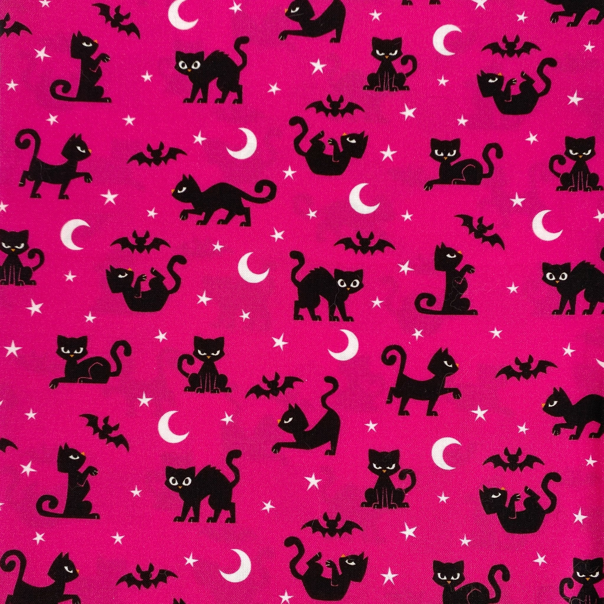 Frisky Black Cat Fabric - Pearl Moon Creations