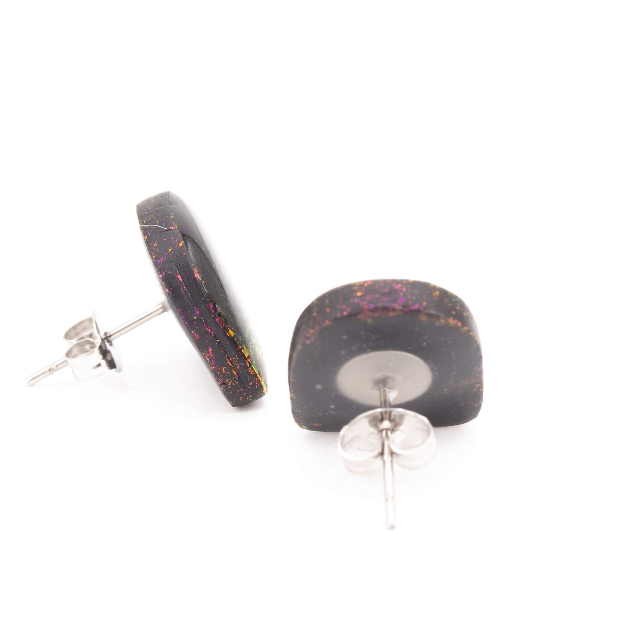 Galaxy Arches Clay Stud Earrings - Pearl Moon Creations
