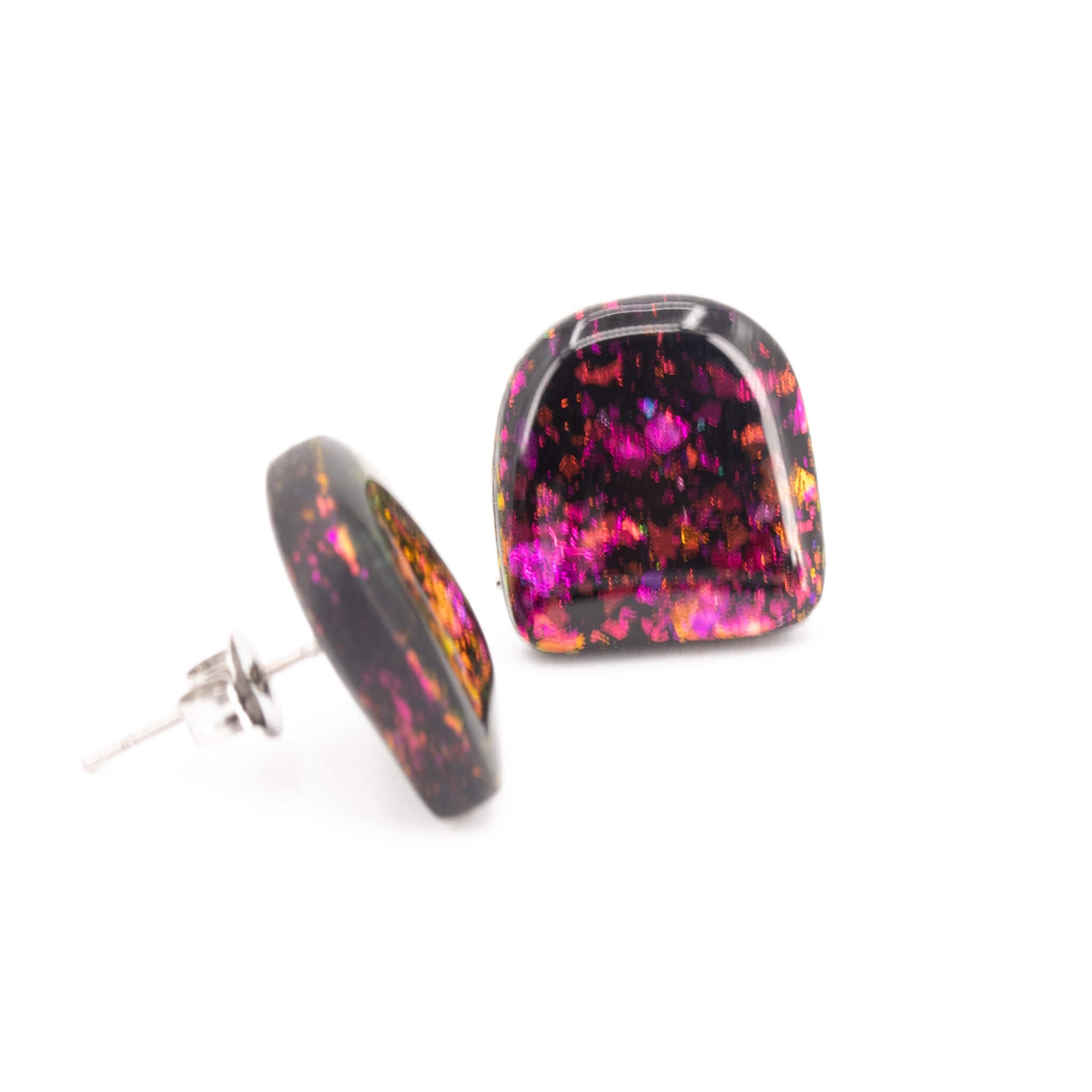 Galaxy Arches Clay Stud Earrings - Pearl Moon Creations