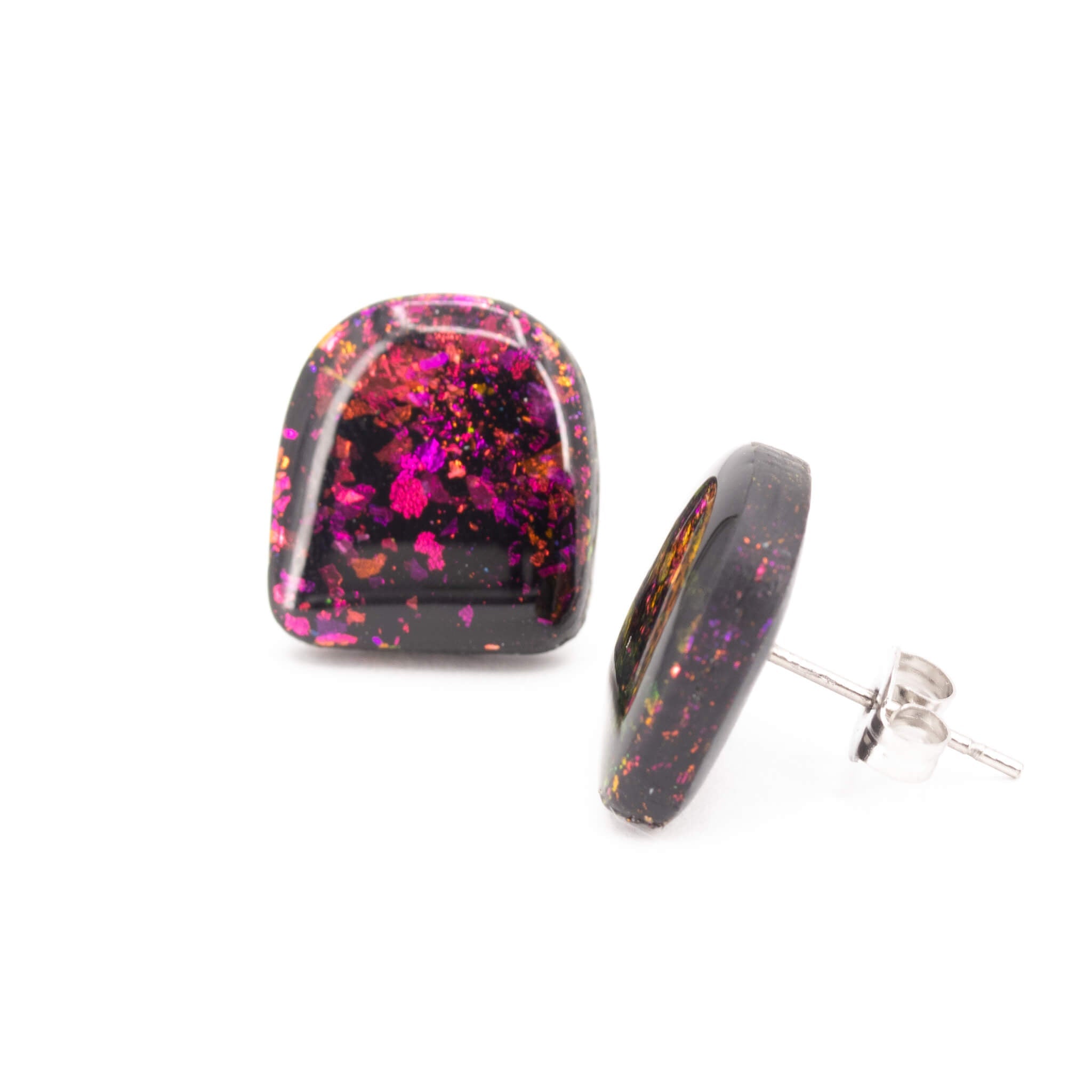 Galaxy Arches Clay Stud Earrings - Pearl Moon Creations