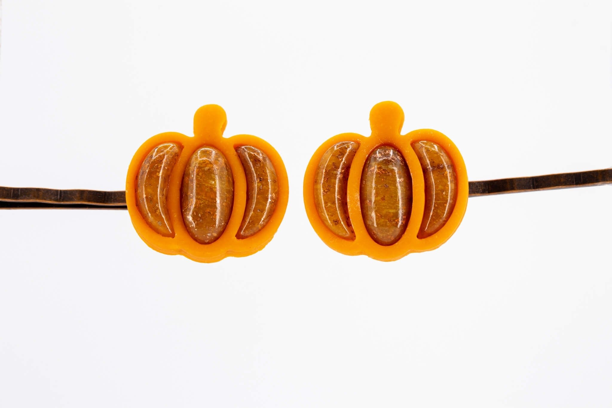 Gem Pumpkin Bobby Pins - Pearl Moon Creations