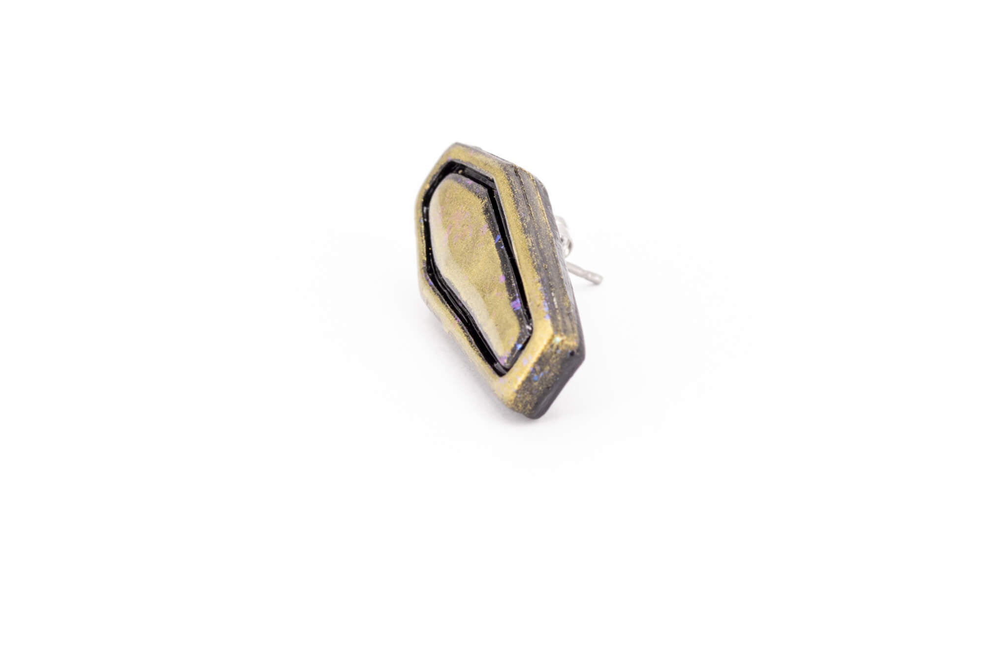 Gold Casket Earrings - Pearl Moon Creations