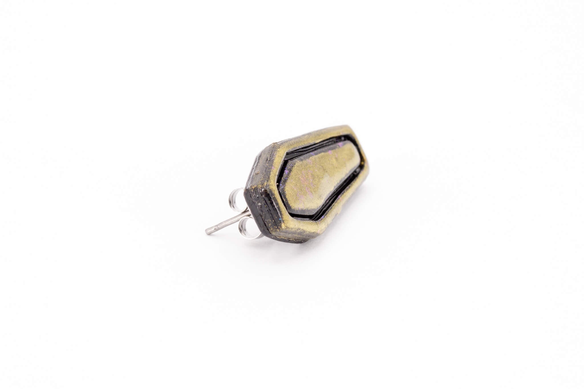 Gold Casket Earrings - Pearl Moon Creations