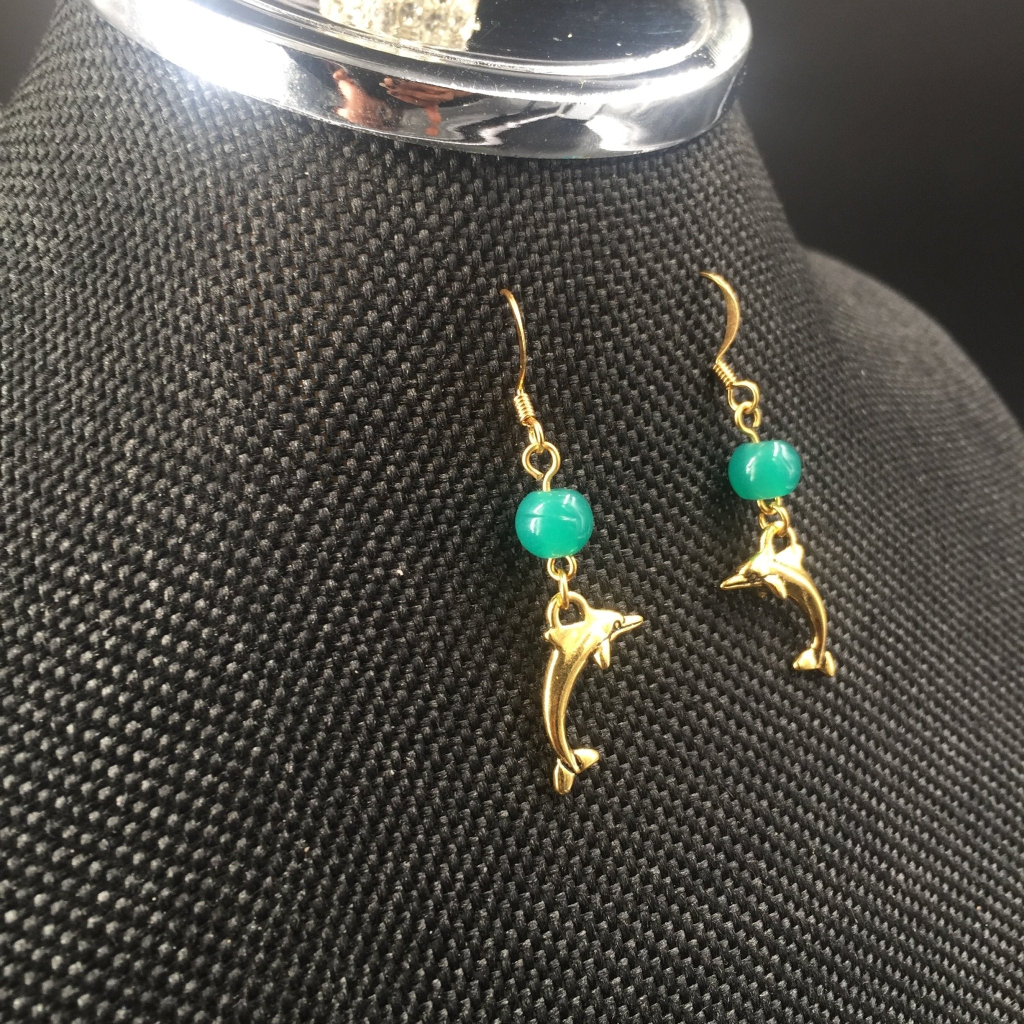 Gold Dolphin Earrings - Pearl Moon Creations