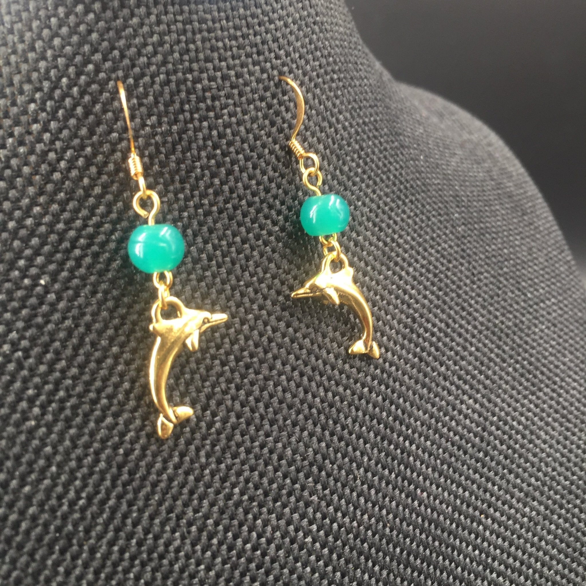 Gold Dolphin Earrings - Pearl Moon Creations