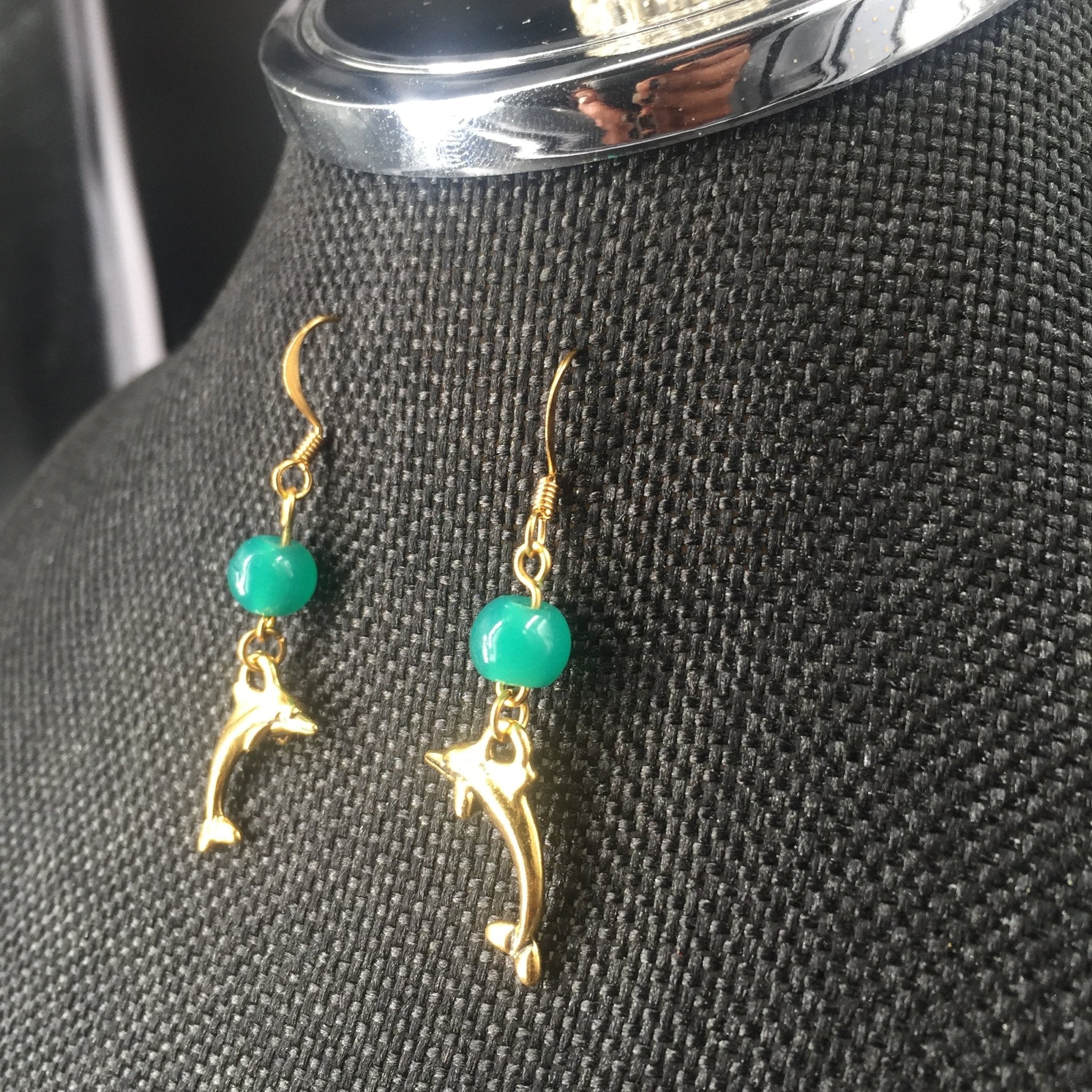 Gold Dolphin Earrings - Pearl Moon Creations