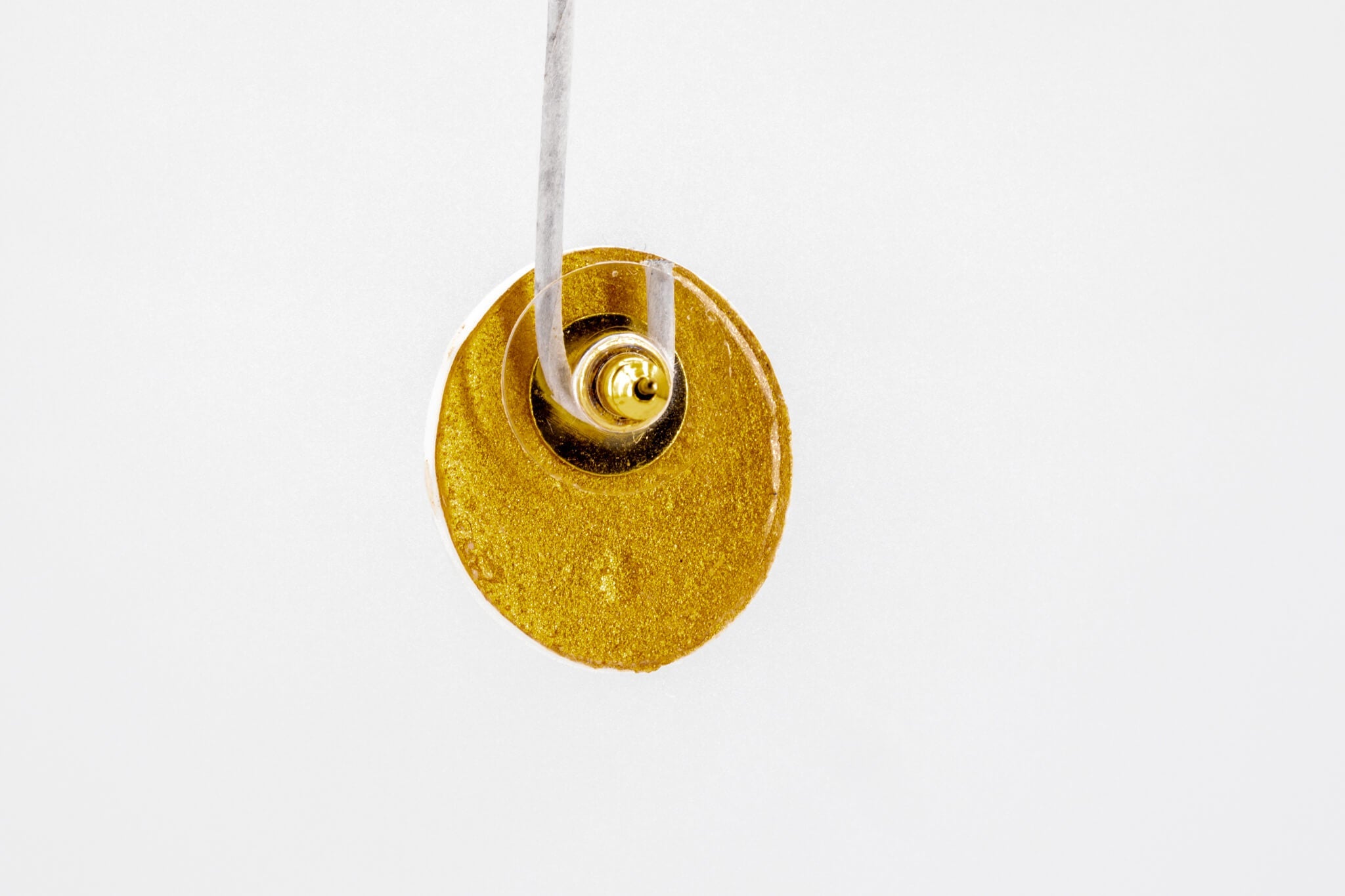 Gold Polka Dot Circle Earrings - Pearl Moon Creations