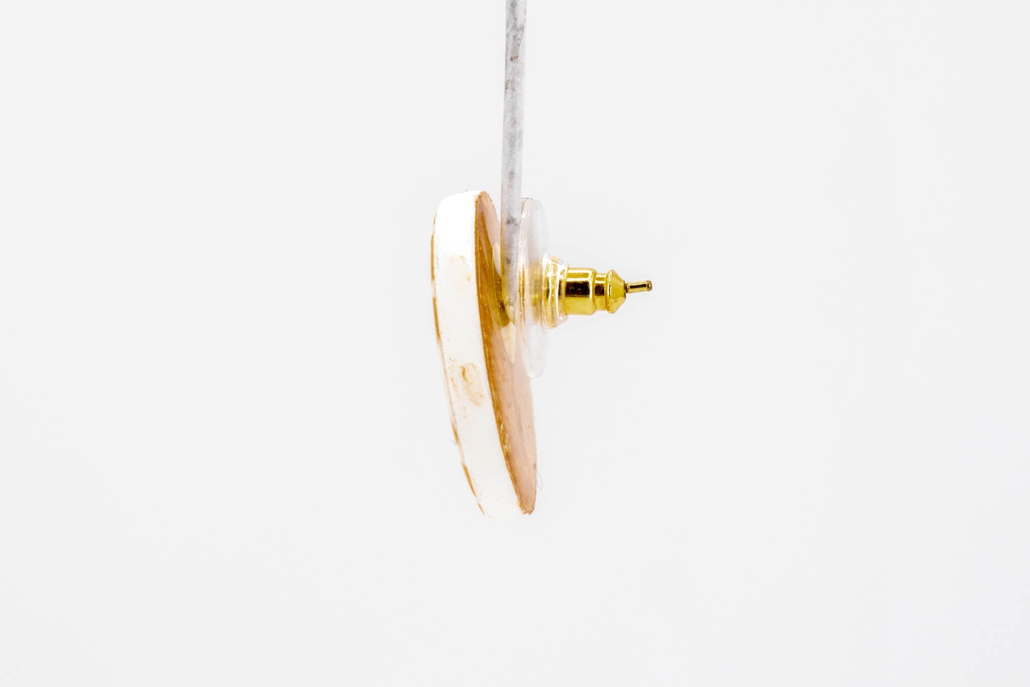 Gold Polka Dot Circle Earrings - Pearl Moon Creations