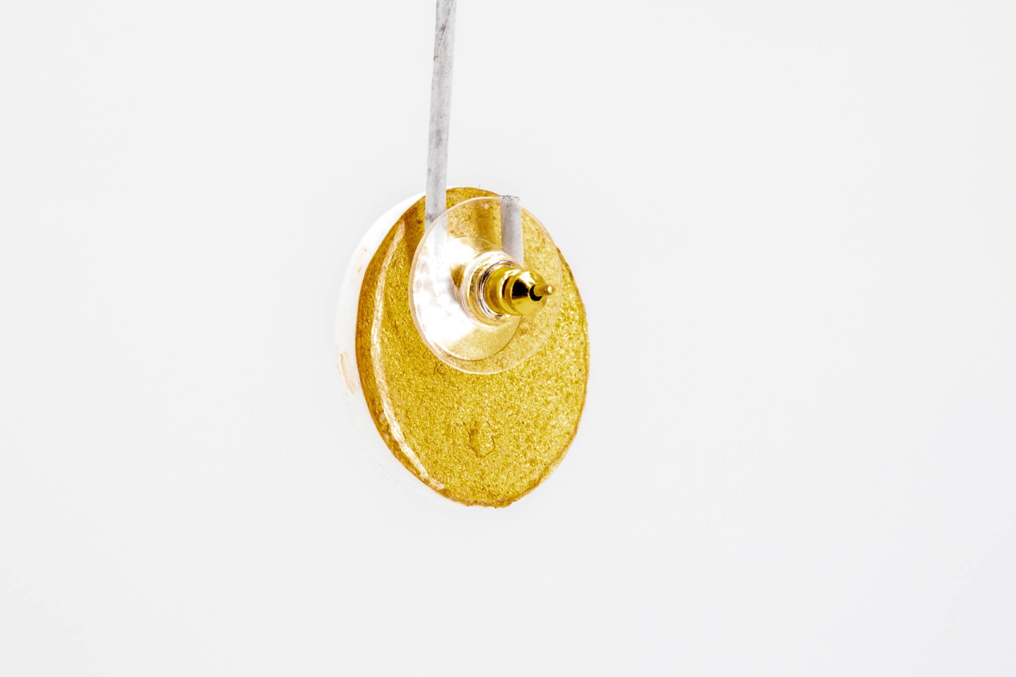 Gold Polka Dot Circle Earrings - Pearl Moon Creations