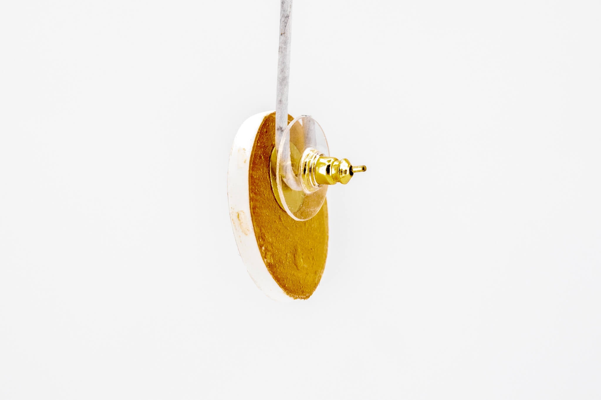 Gold Polka Dot Circle Earrings - Pearl Moon Creations
