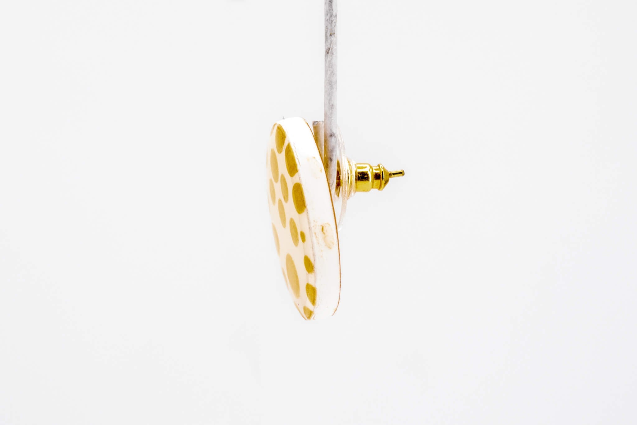Gold Polka Dot Circle Earrings - Pearl Moon Creations