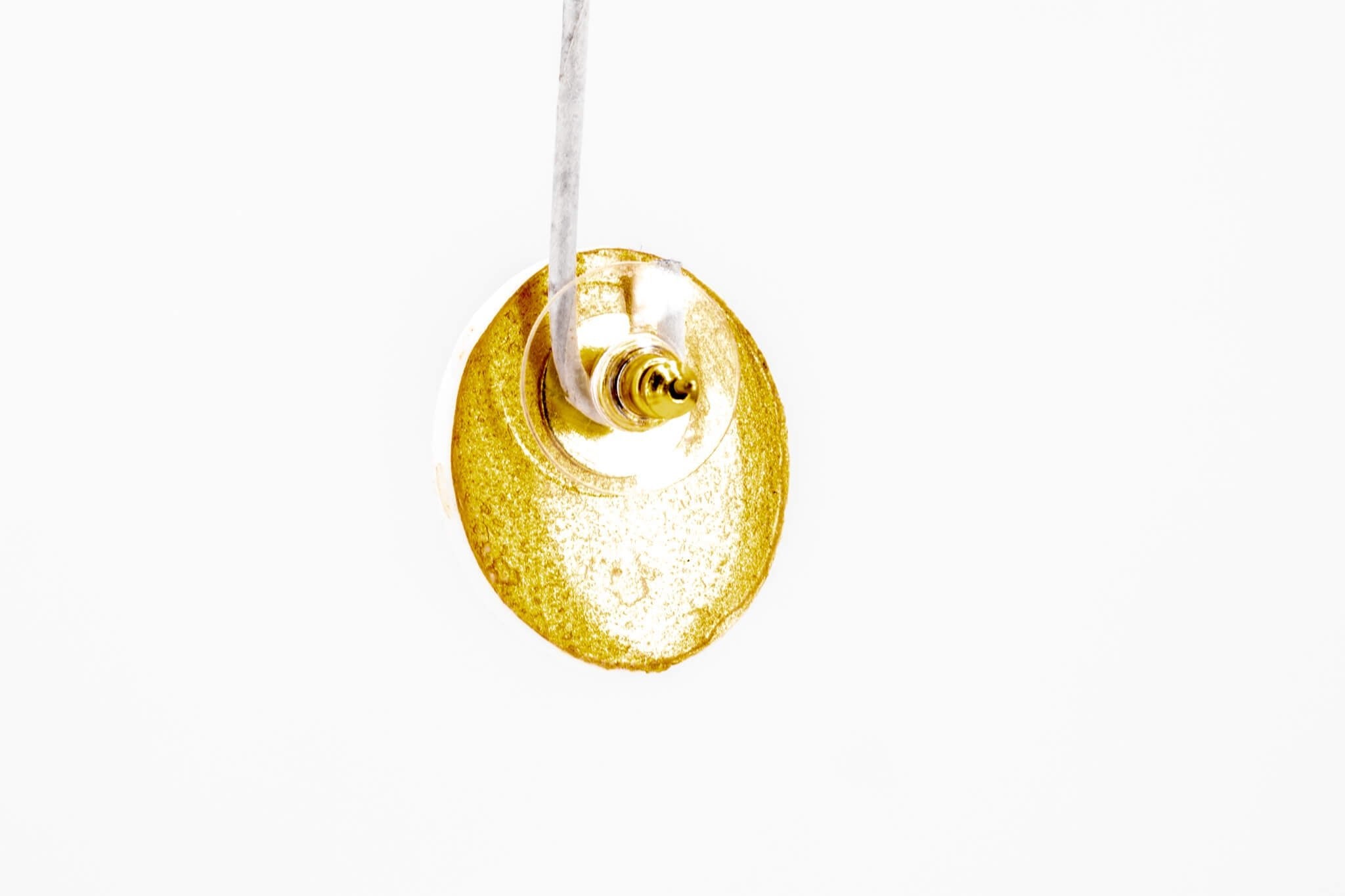 Gold Polka Dot Circle Earrings - Pearl Moon Creations