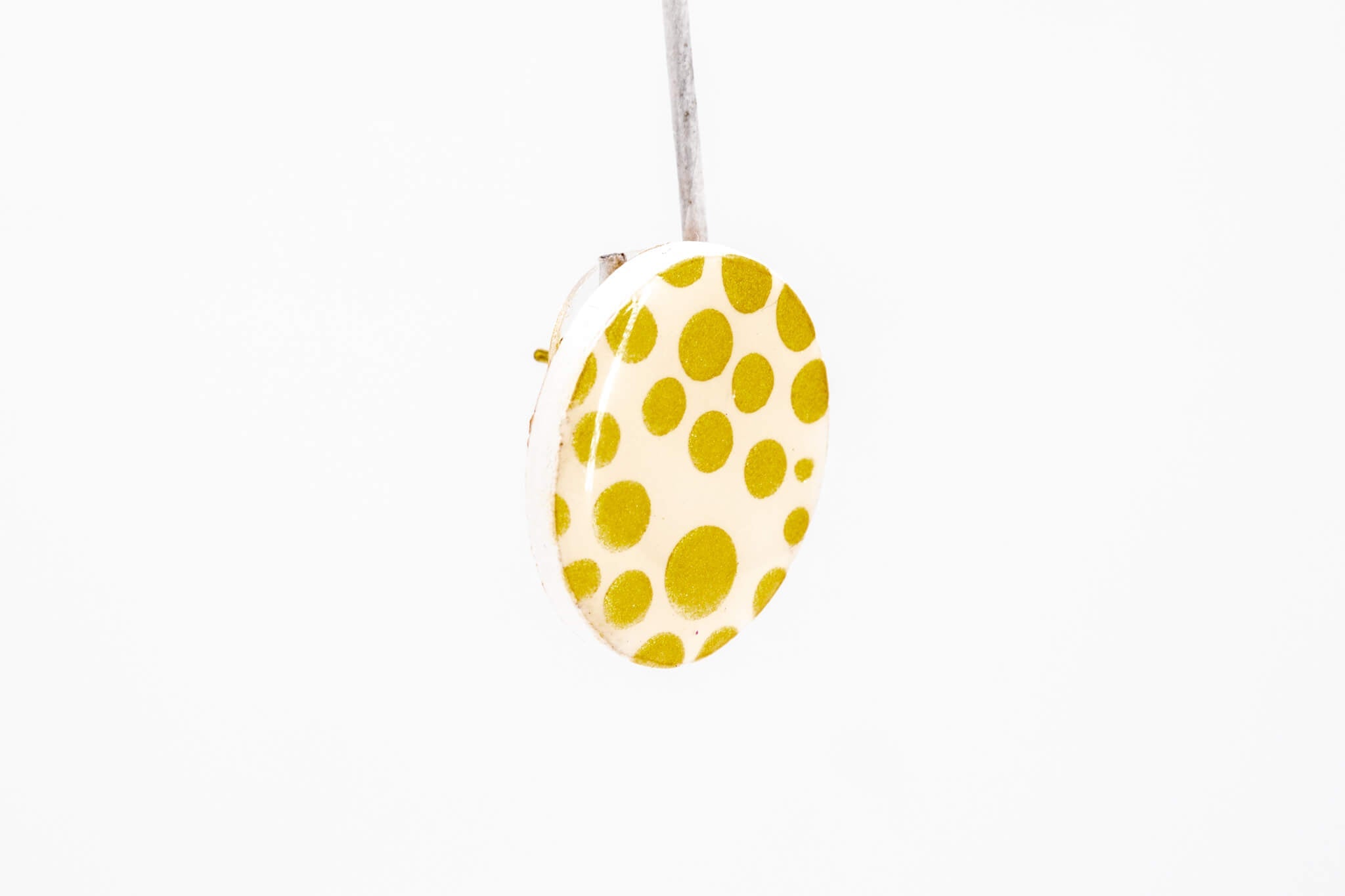 Gold Polka Dot Circle Earrings - Pearl Moon Creations