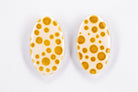 Gold Polka Dot Oval Earrings - Pearl Moon Creations