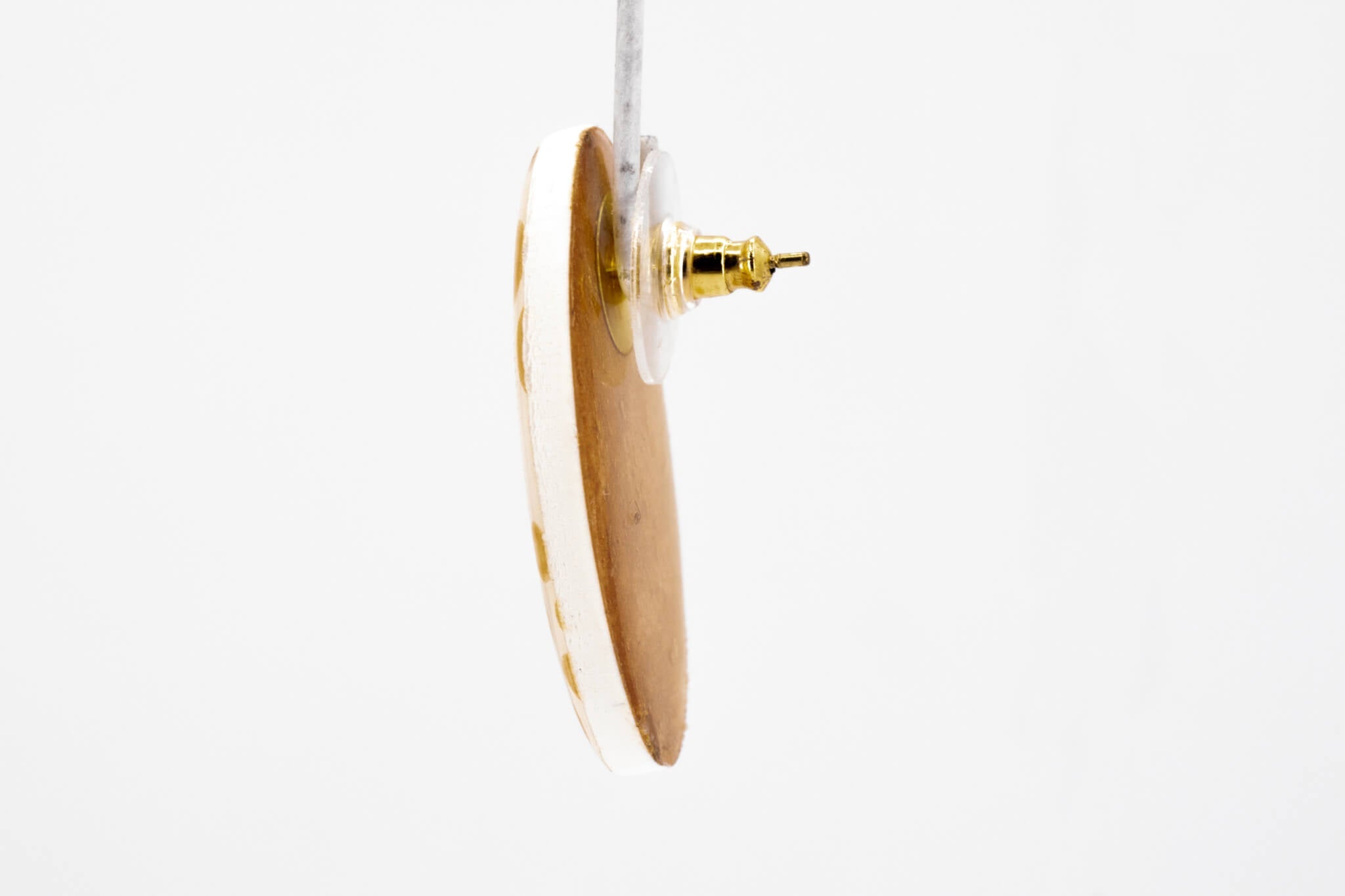 Gold Polka Dot Oval Earrings - Pearl Moon Creations